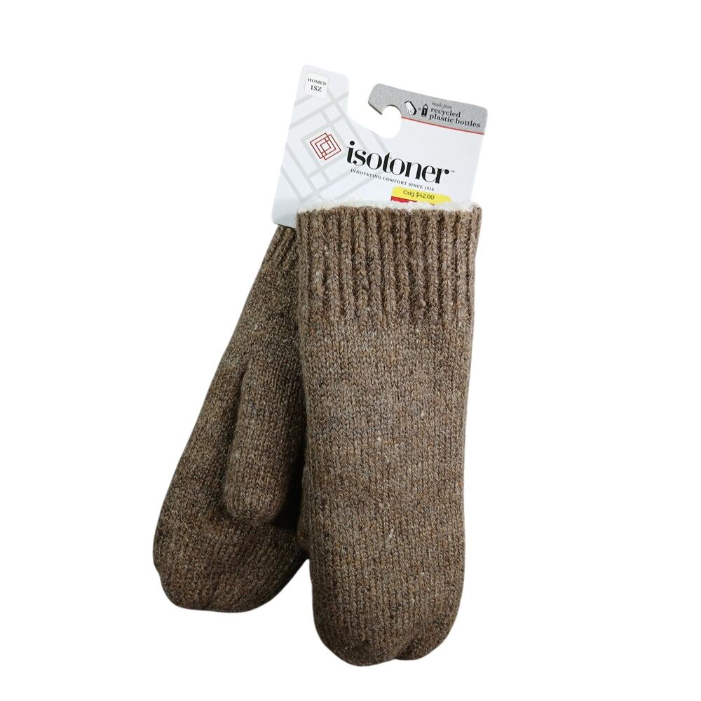 NEW Isotoner Gloves Womens One Size Oatmeal Lined A405K2